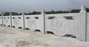 三亚芝麻白河道栏杆 石材栏杆