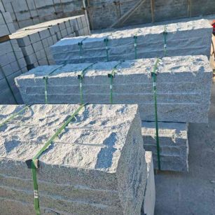 三亚芝麻白自然面整石 坐凳